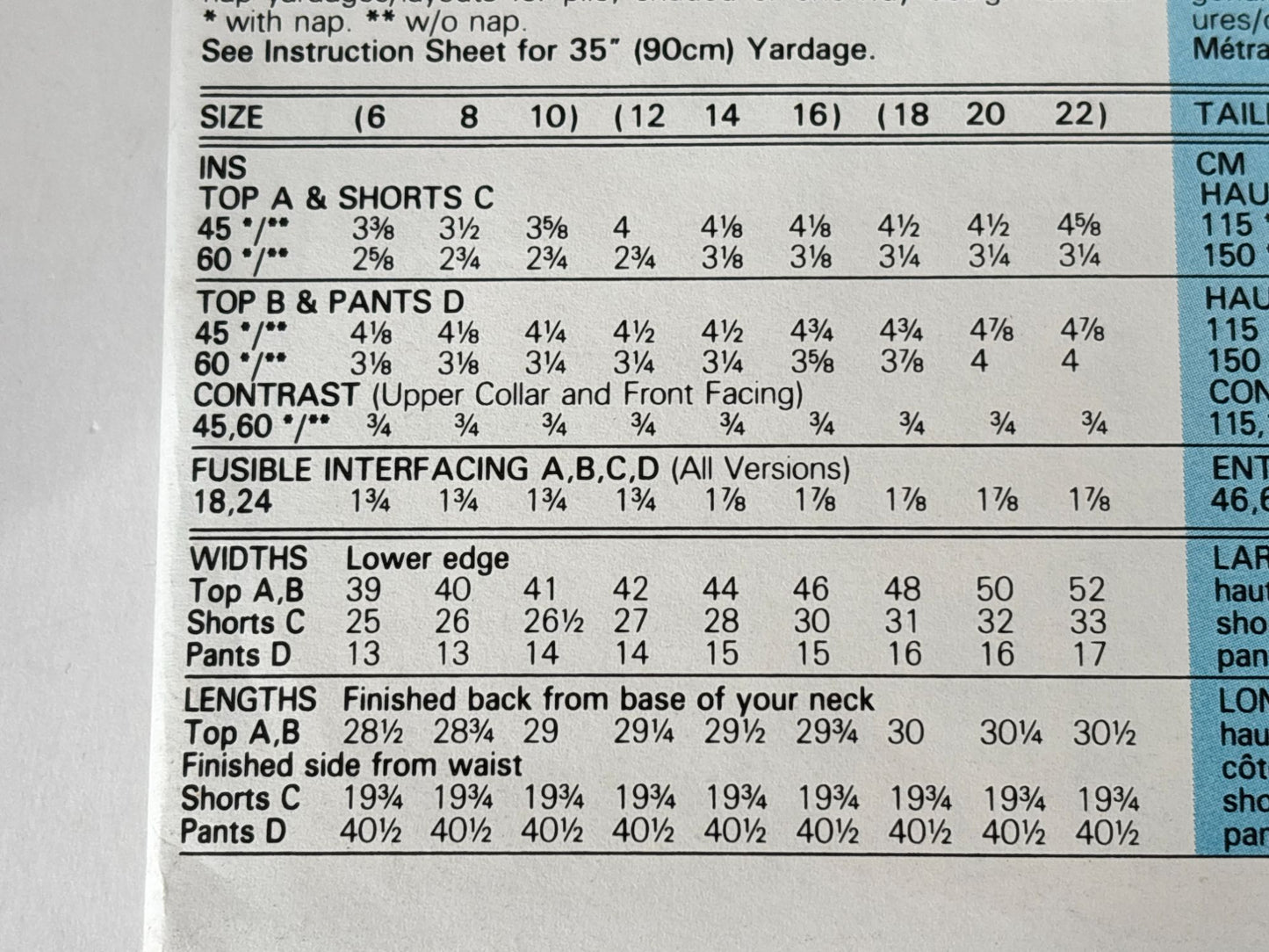 Butterick Sewing Pattern 6647 Top Shorts Pants Suit Nautical 6 8 10 Easy 90s UC