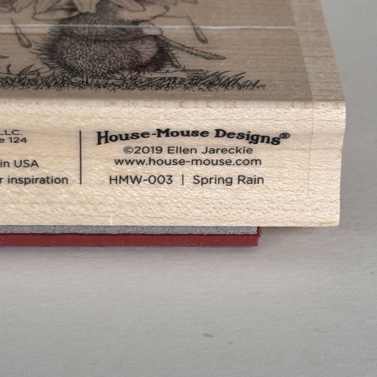 House Mouse Rubber Stamp Spring Rain Mice Flowers Umbrella Funny Spellbinders Card Making Craft