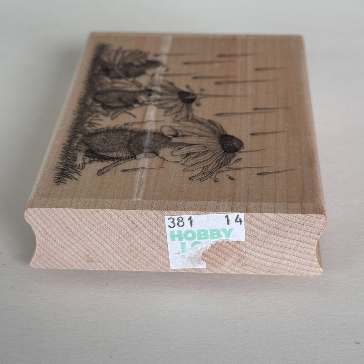 House Mouse Rubber Stamp Spring Rain Mice Flowers Umbrella Funny Spellbinders Card Making Craft