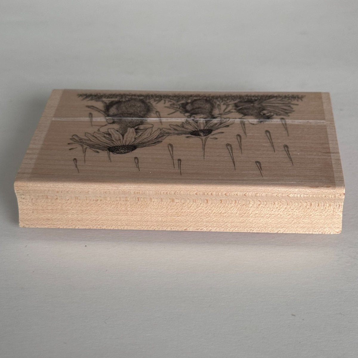 House Mouse Rubber Stamp Spring Rain Mice Flowers Umbrella Funny Spellbinders Card Making Craft