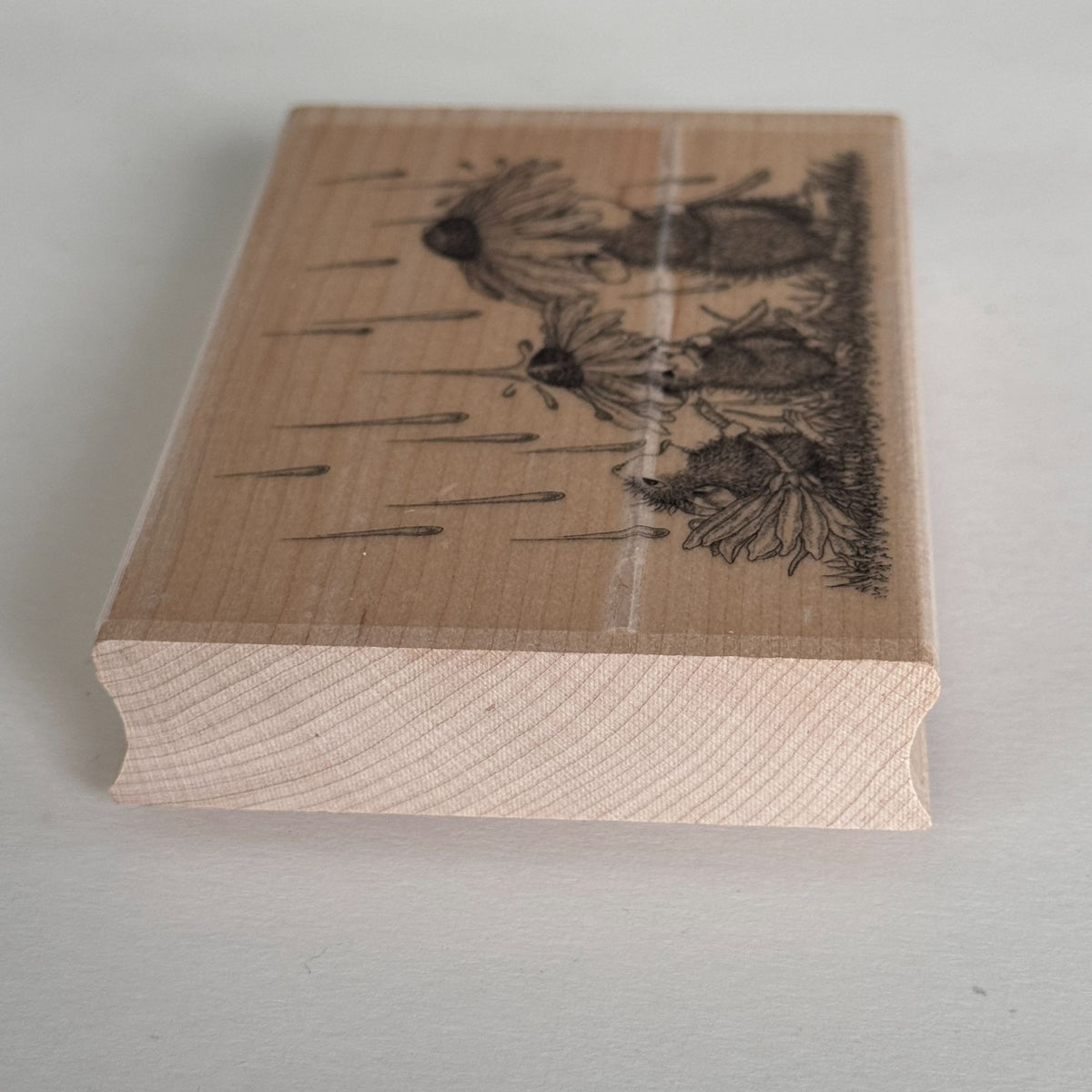 House Mouse Rubber Stamp Spring Rain Mice Flowers Umbrella Funny Spellbinders Card Making Craft