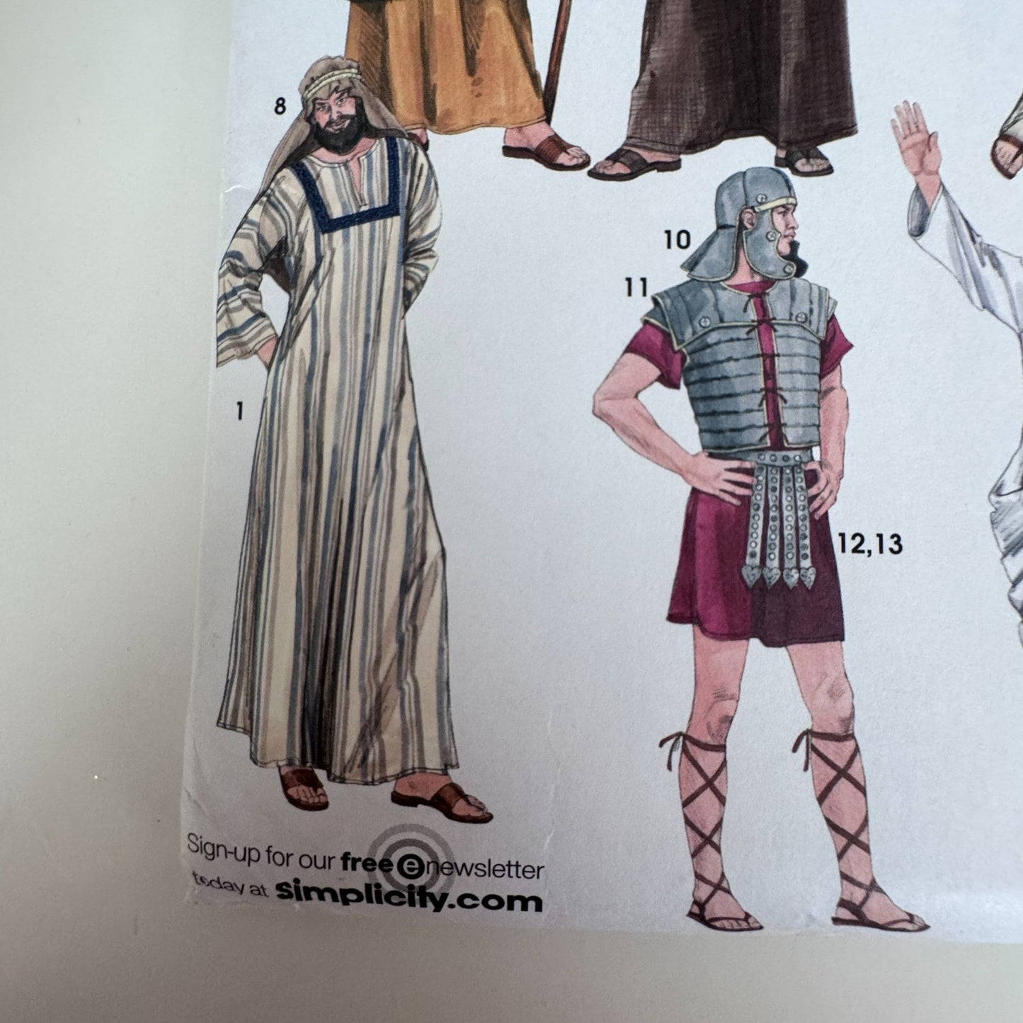 Simplicity Sewing Pattern 4213 Biblical Costume Roman Soldier Toga Jesus Christian Uncut Adult Bible Story