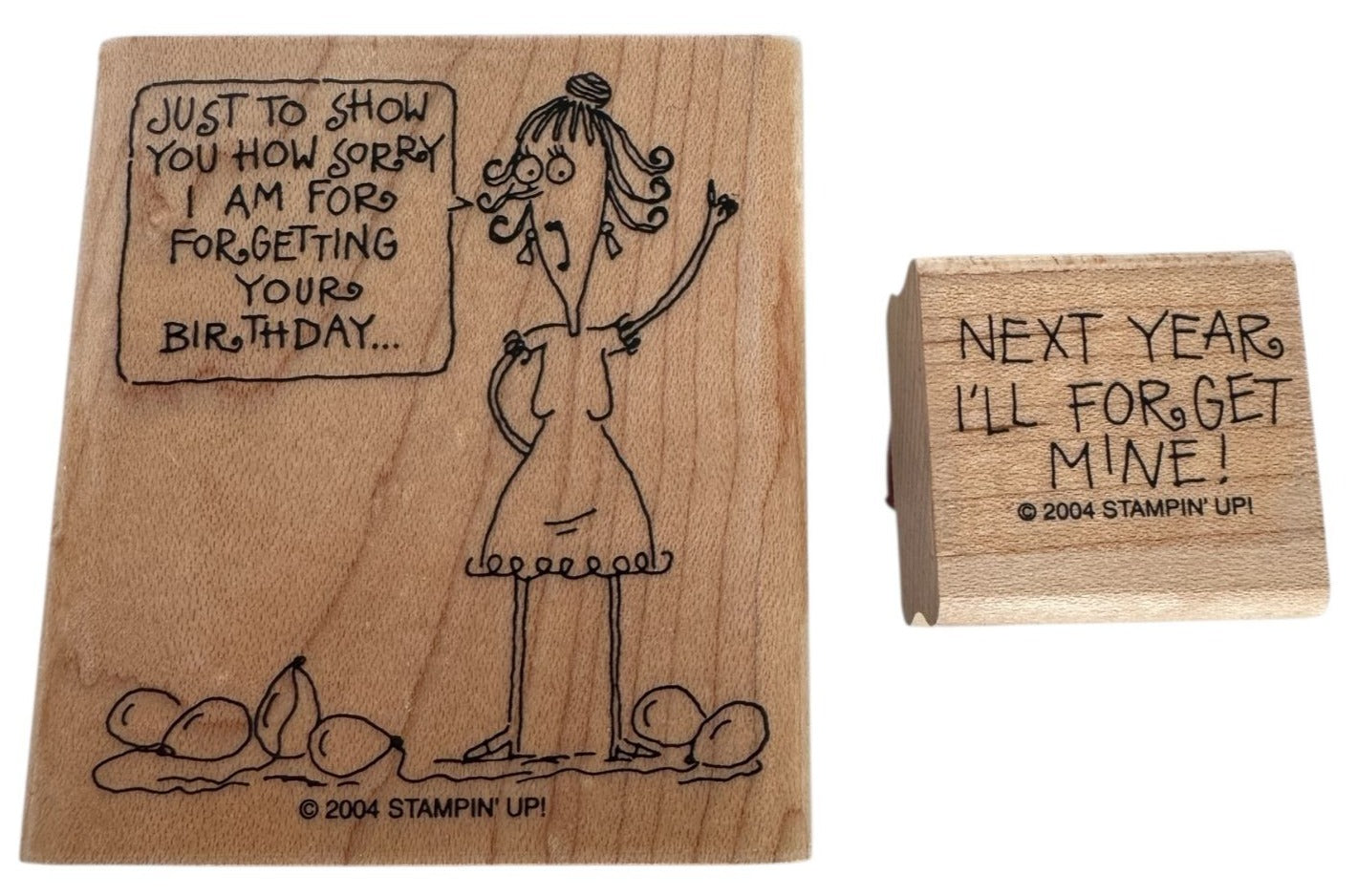 Stampin Up Rubber Stamp Belated Birthday Card Making Funny Deflated Balloons