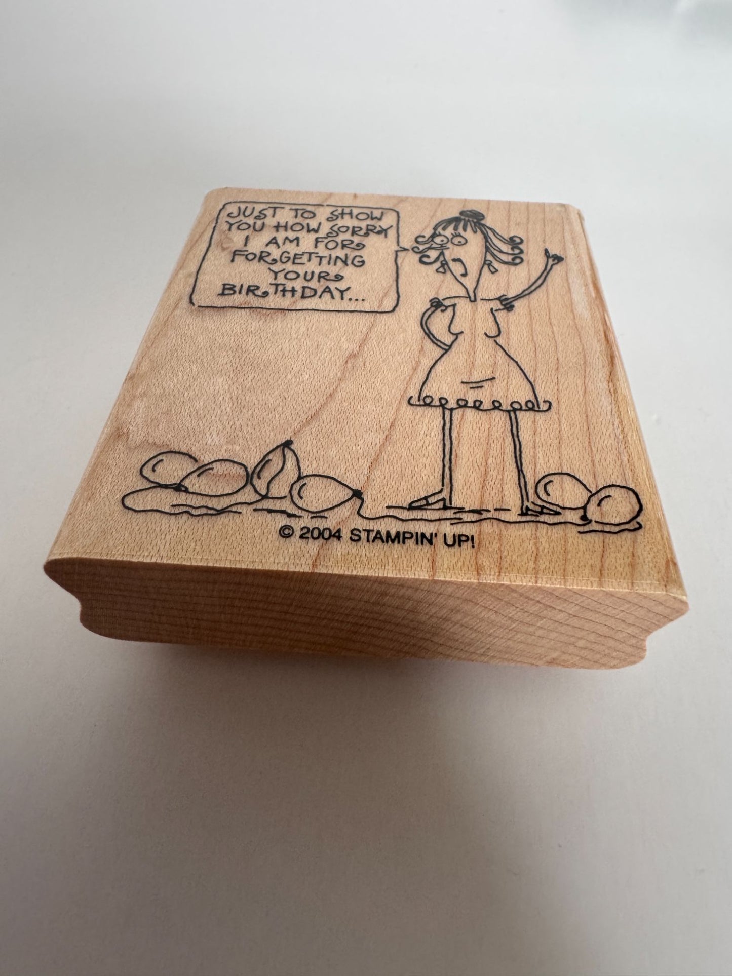 Stampin Up Rubber Stamp Belated Birthday Card Making Funny Deflated Balloons