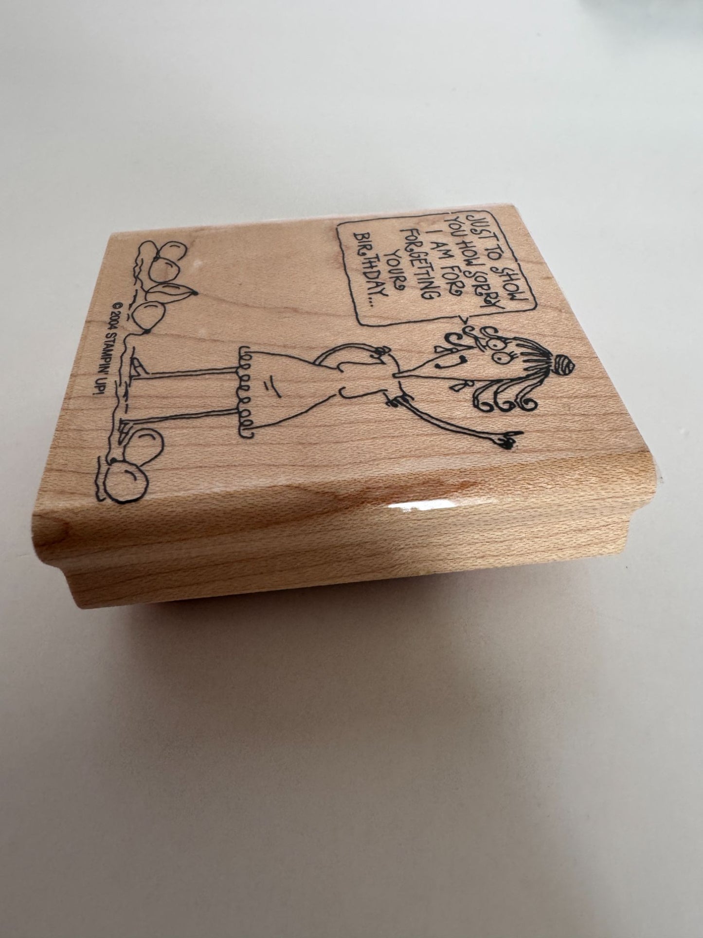 Stampin Up Rubber Stamp Belated Birthday Card Making Funny Deflated Balloons