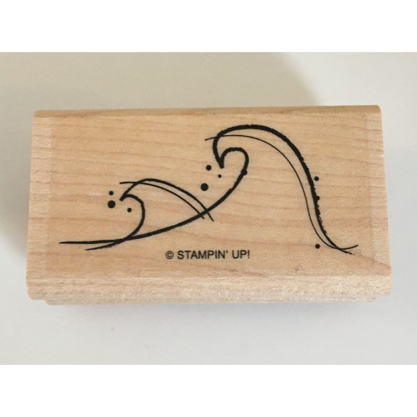 Stampin Up Rubber Stamp Just Surfing Wave Surfboard Ocean Beach Rare Retired