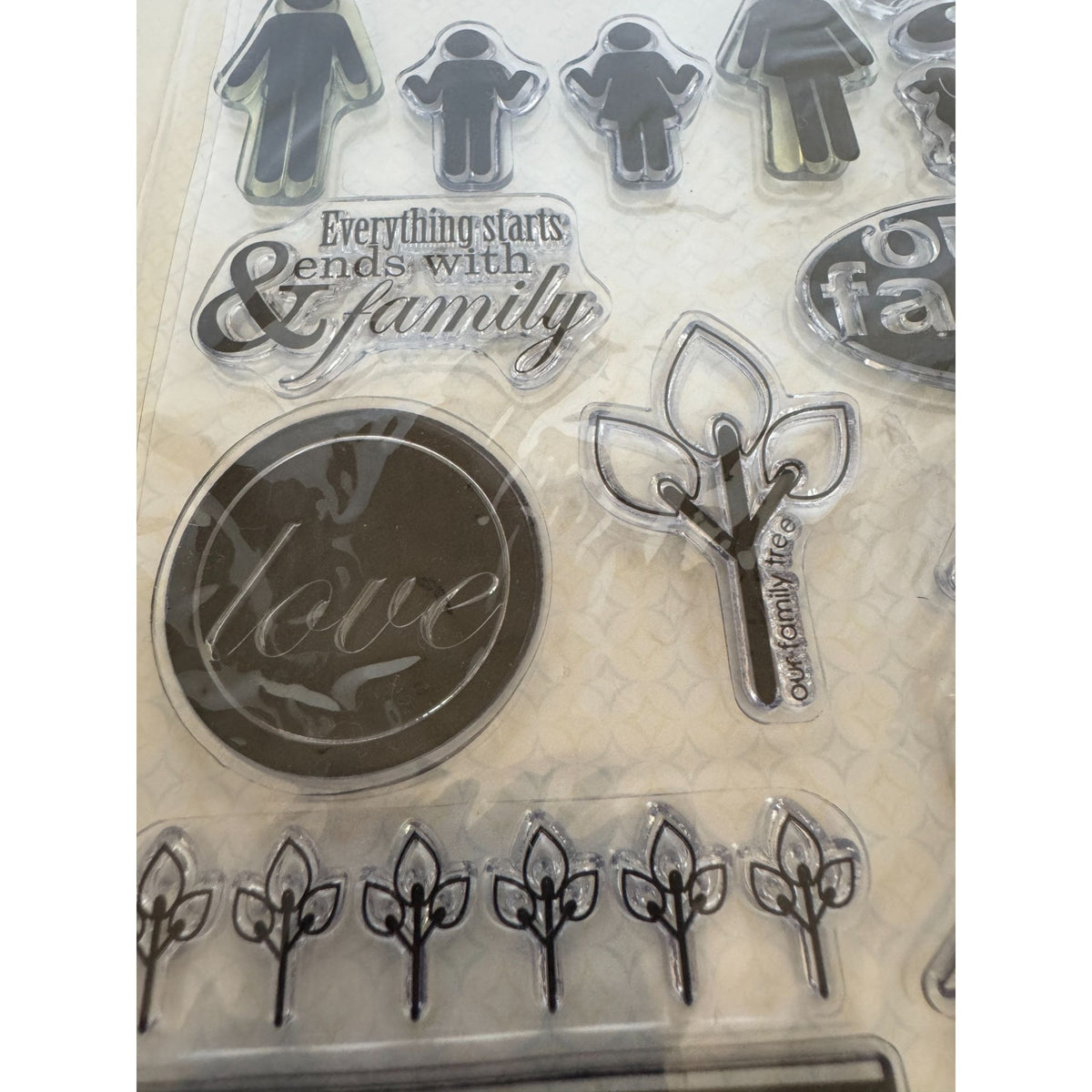 Autumn Leaves Stampology 16-Piece Family Theme Clear Stamps Kezia Whitteker Love