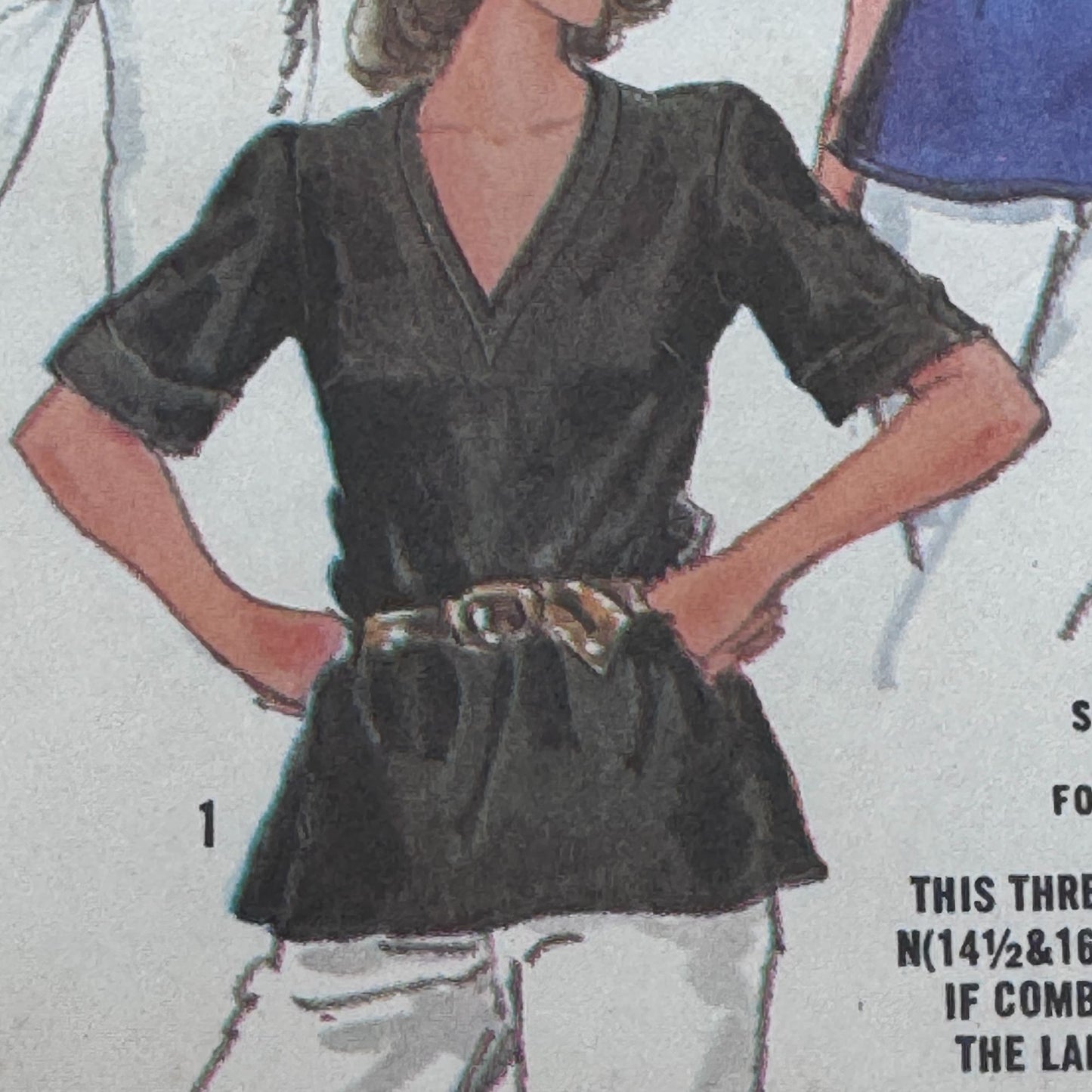 Simplicity Sewing Pattern 5386 80s Pullover Top Shirt Blouse 1980s Vintage Uncut Scooped Neckline