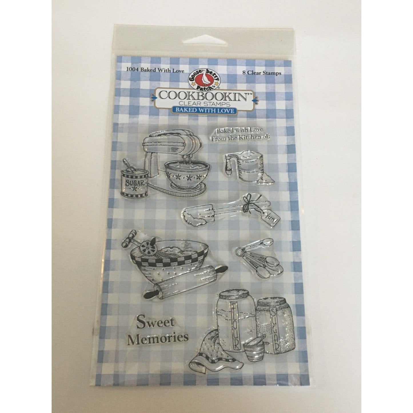 Gooseberry Patch Clear Stamps Cookbookin Baked with Love Baking Sweet Memories