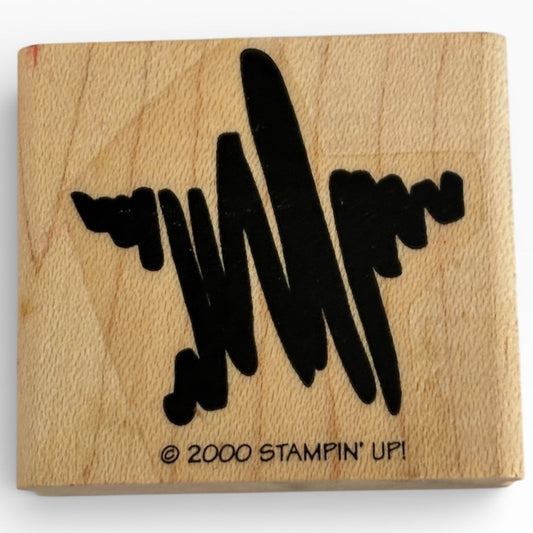 Stampin Up Rubber Stamp Scribble Star Abstract Card Making Craft Wood Mounted