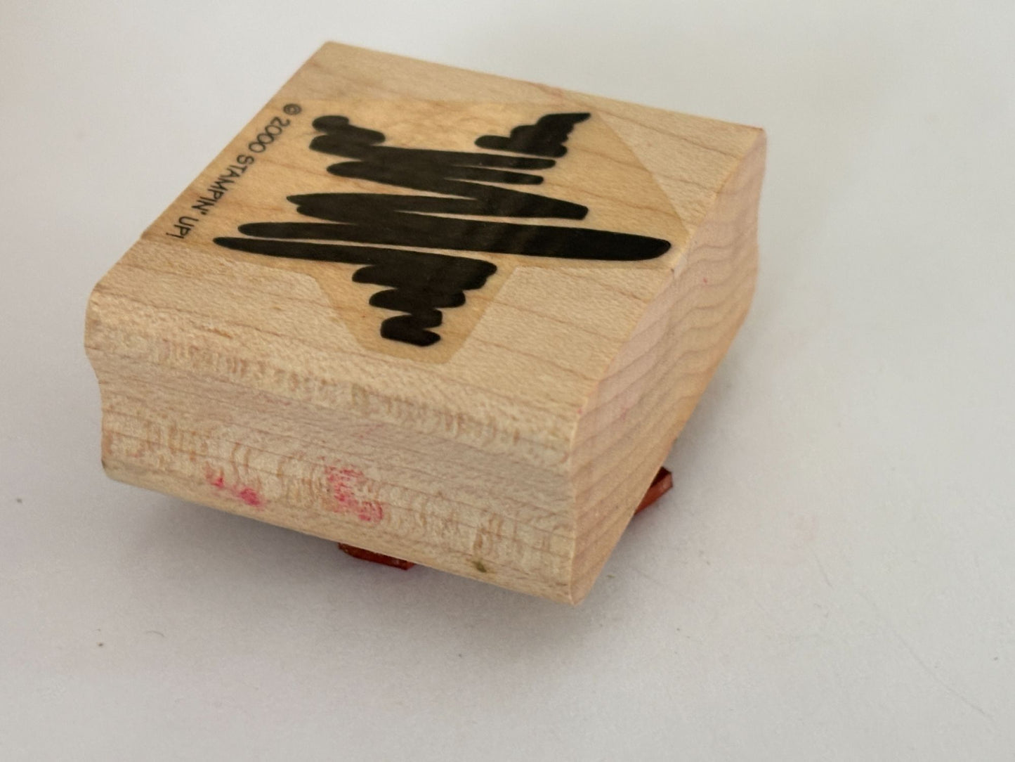 Stampin Up Rubber Stamp Scribble Star Abstract Card Making Craft Wood Mounted