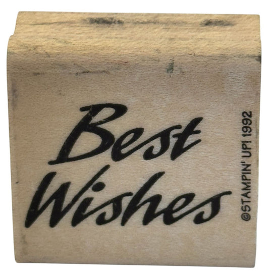 Stampin Up Rubber Stamp Best Wishes Card Making Words Sentiment Good Luck Friend