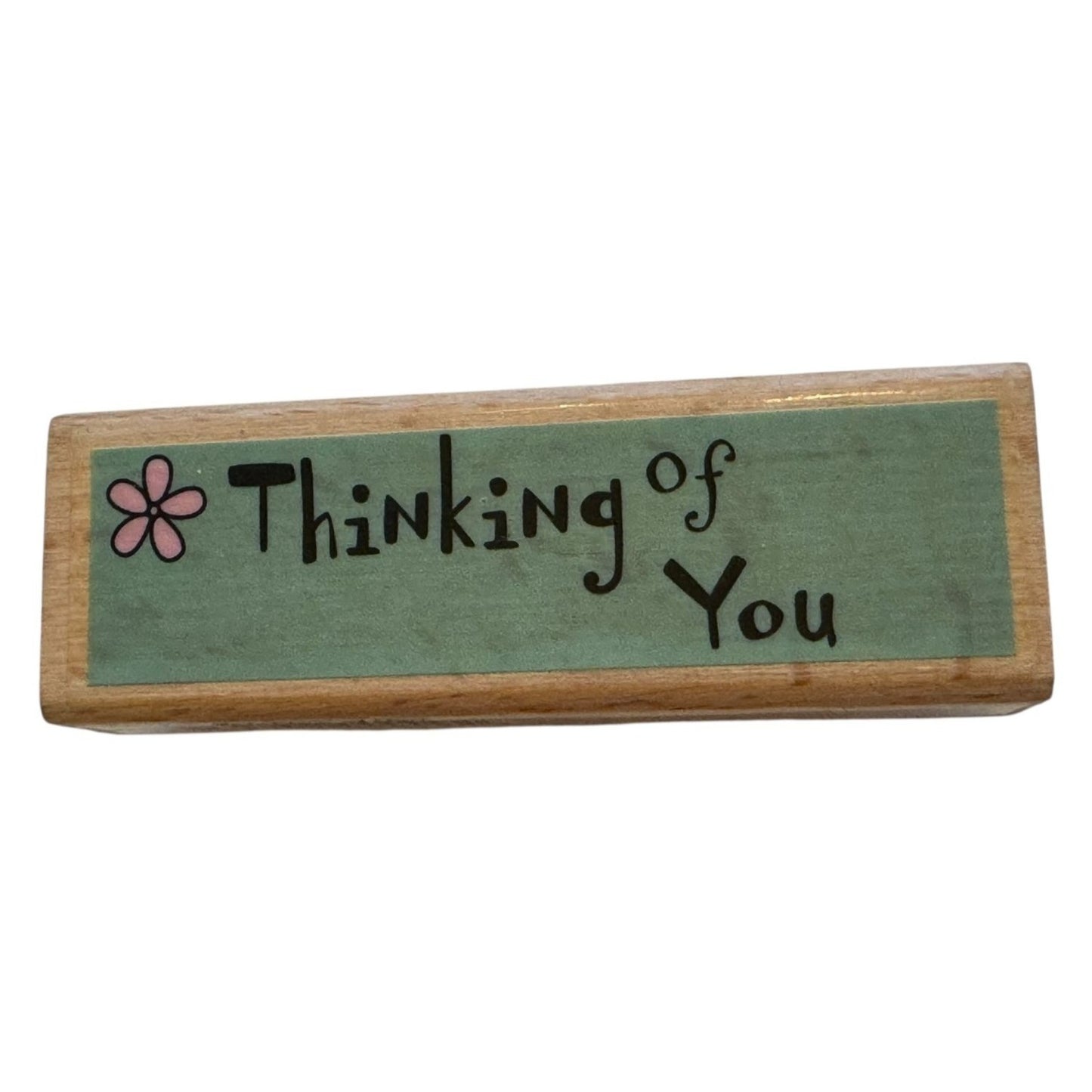 Thinking Of You Wooden Rubber Stamp by KPM Flower Card Making Words Sentiment