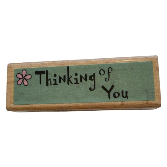 Thinking Of You Wooden Rubber Stamp by KPM Flower Card Making Words Sentiment
