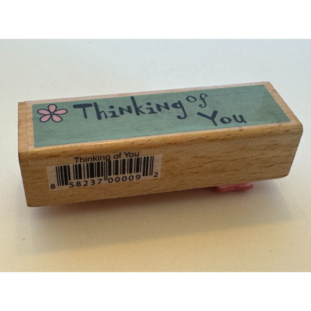 Thinking Of You Wooden Rubber Stamp by KPM Flower Card Making Words Sentiment
