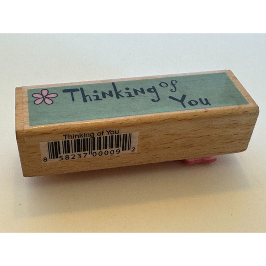 Thinking Of You Wooden Rubber Stamp by KPM Flower Card Making Words Sentiment