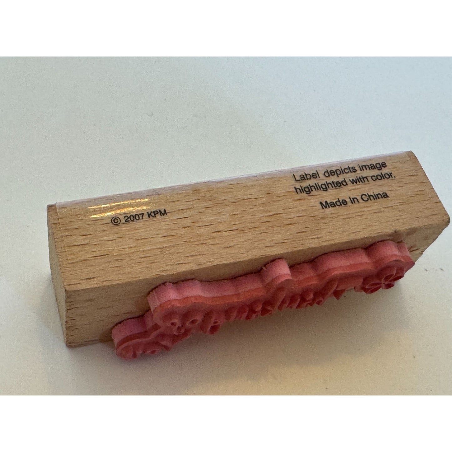 Thinking Of You Wooden Rubber Stamp by KPM Flower Card Making Words Sentiment