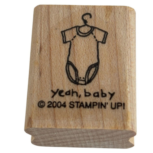 Stampin Up Rubber Stamp Yeah Baby Shower Invitation Card Making Romper Clothing