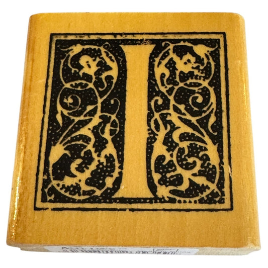Anitas Rubber Stamp Decorative Letter I Initial Card Making Craft Square Ornate