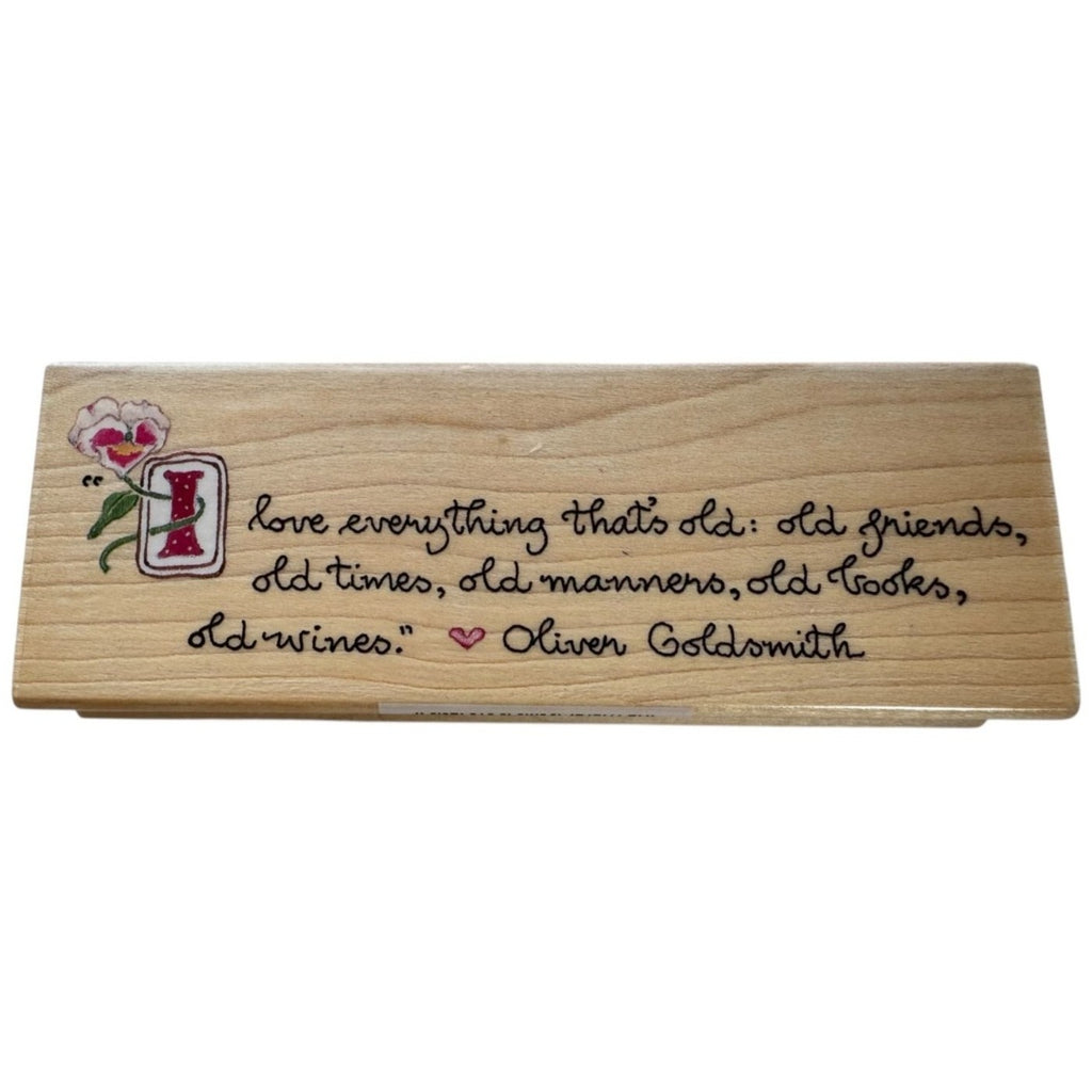 All Night Media Rubber Stamp Friendship Quote Old Friends Manners Books Wines
