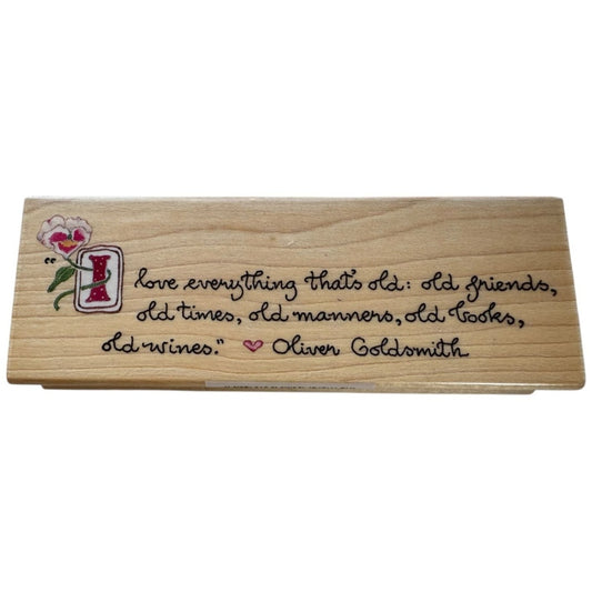 All Night Media Rubber Stamp Friendship Quote Old Friends Manners Books Wines