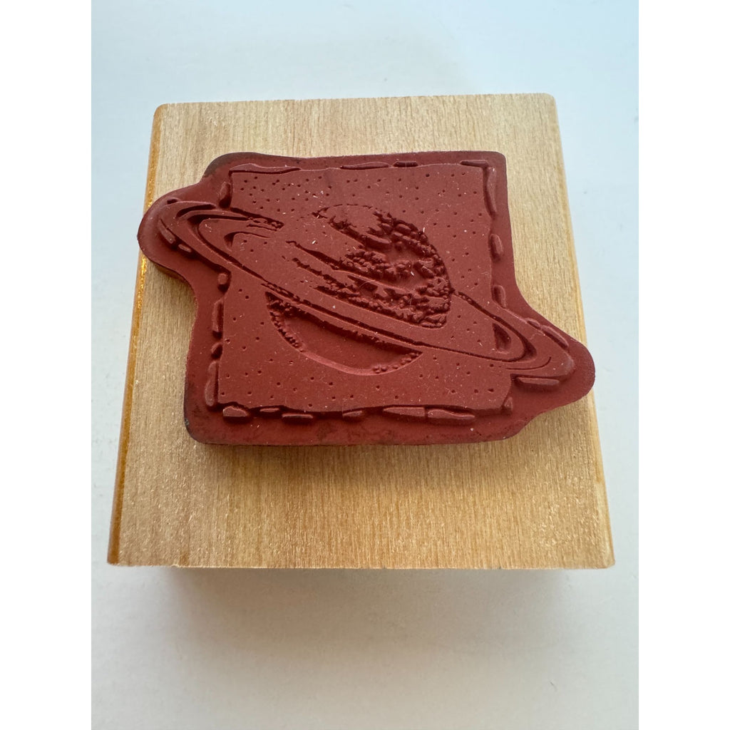 Rubber Stamp Saturn Planet Outer Space Celestial Science Night Sky Card Making