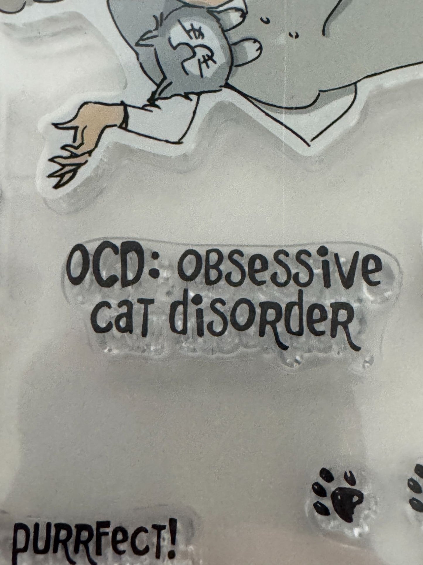 Art Impressions Clear Stamps Set Funny Cat Lady Puns OCD Obsessive Cat Disorder
