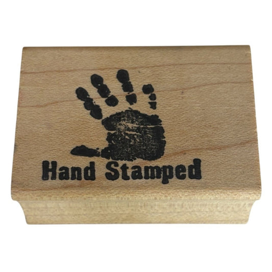 Double D Rubber Stamp Hand Stamped Words Handprint Wood Mounted Stamping Hobby
