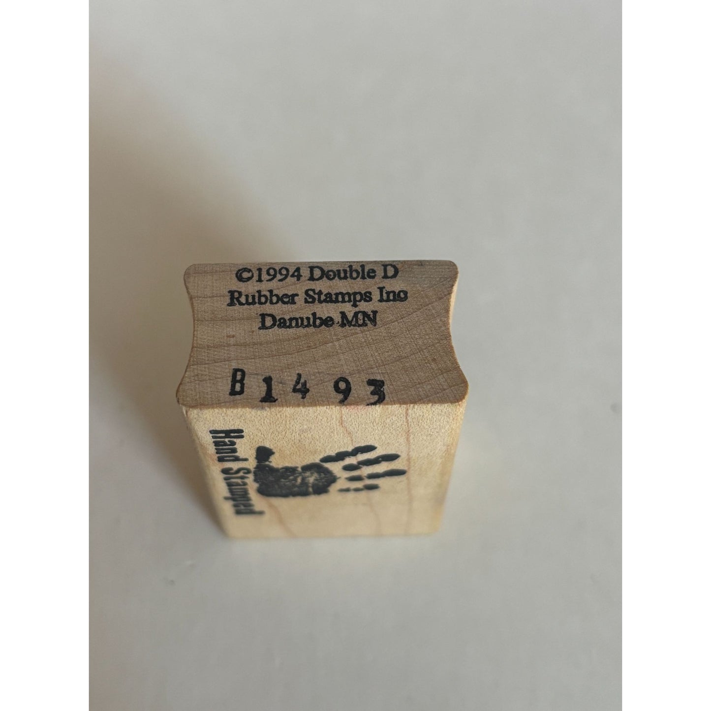 Double D Rubber Stamp Hand Stamped Words Handprint Wood Mounted Stamping Hobby