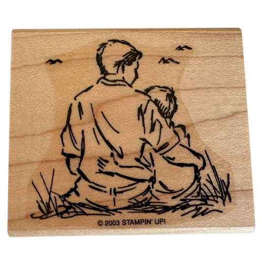 Stampin Up Rubber Stamp Father Son Family Love Fathers Day Card Making Beach