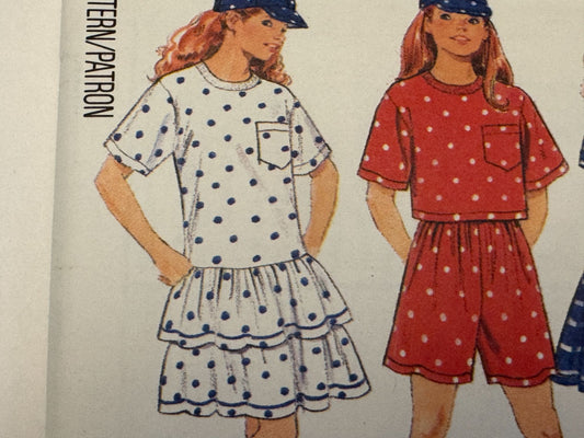 Butterick Sewing Pattern 5342 Fashion Addition Easy Girls Dress Top Skirt 7 8 10