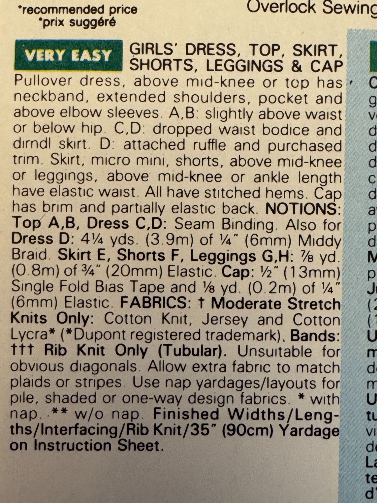 Butterick Sewing Pattern 5342 Fashion Addition Easy Girls Dress Top Skirt 7 8 10
