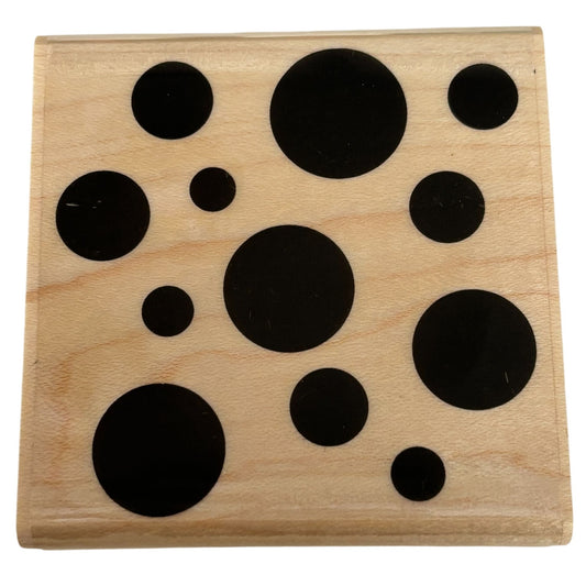 Impression Obsession Rubber Stamp Spots Dots Bubbles Cardmaking Wood Mounted Background Polka Dots D5049