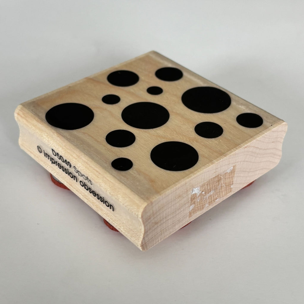 Impression Obsession Rubber Stamp Spots Dots Bubbles Cardmaking Wood Mounted Background Polka Dots D5049