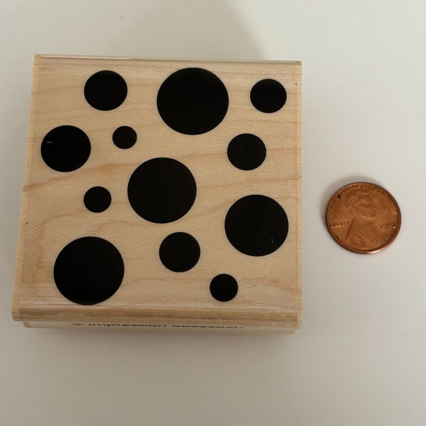 Impression Obsession Rubber Stamp Spots Dots Bubbles Cardmaking Wood Mounted Background Polka Dots D5049