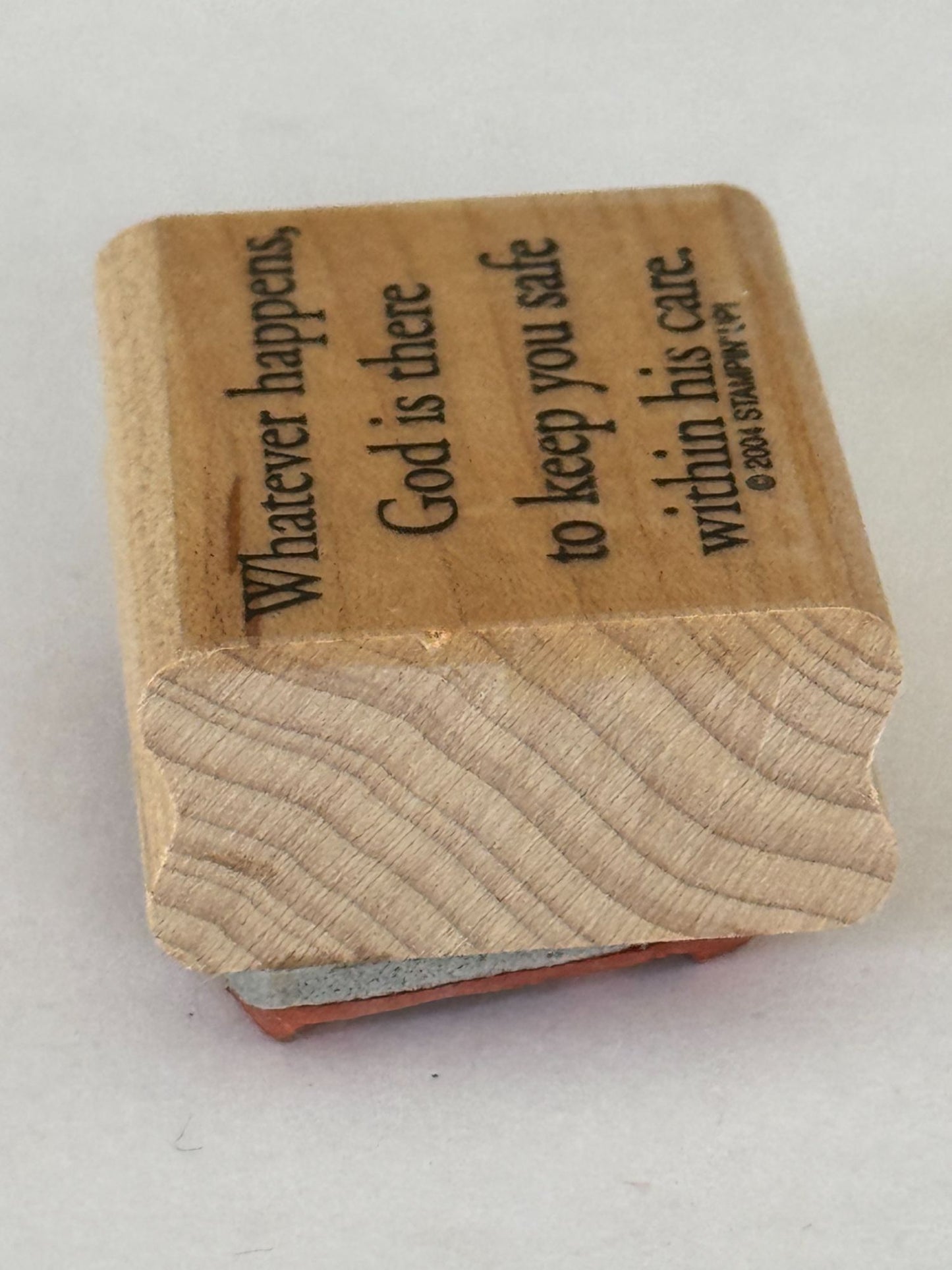 Stampin Up Rubber Stamp Whatever Happens God Is There Card Making Religious Word