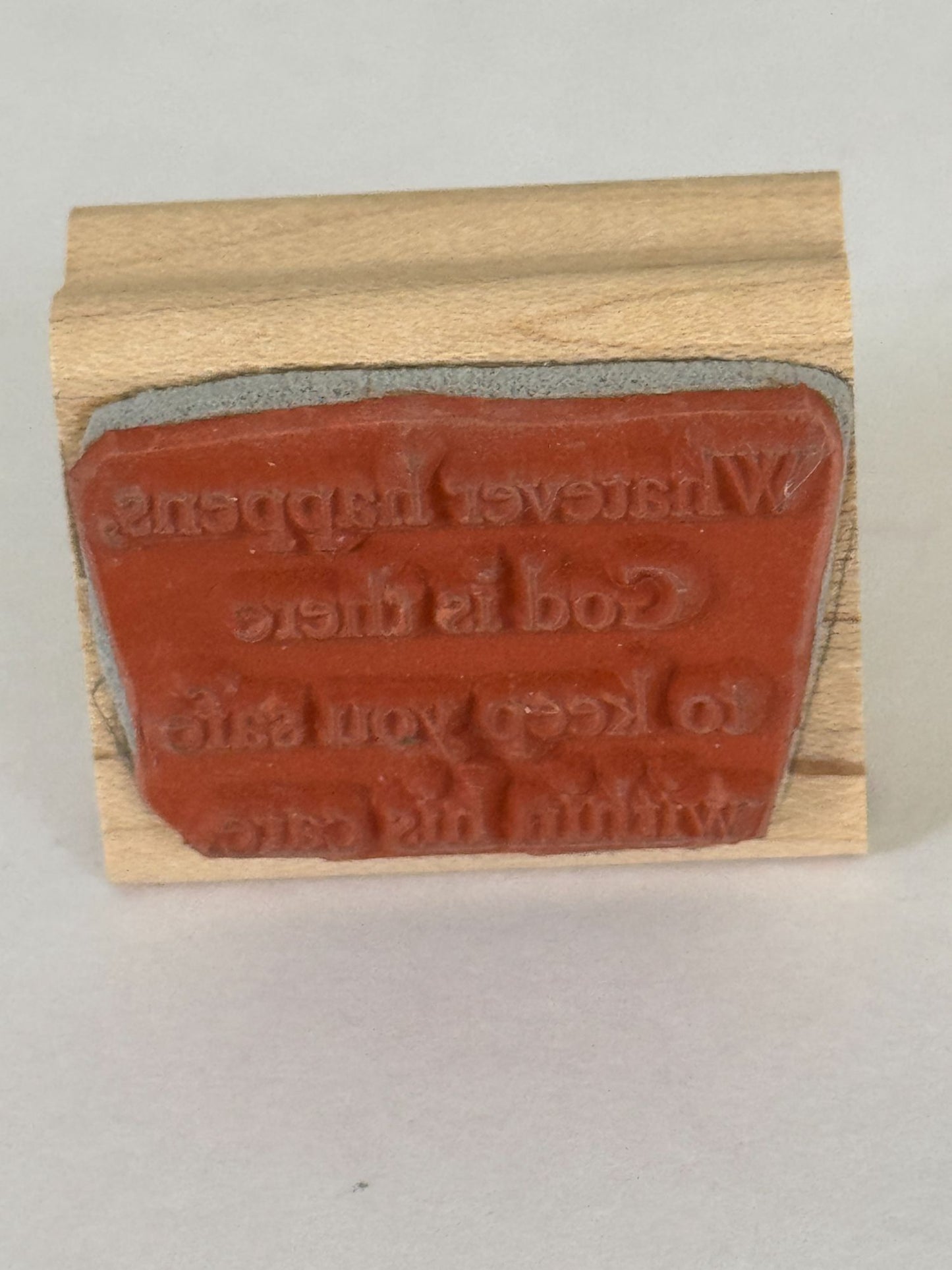 Stampin Up Rubber Stamp Whatever Happens God Is There Card Making Religious Word