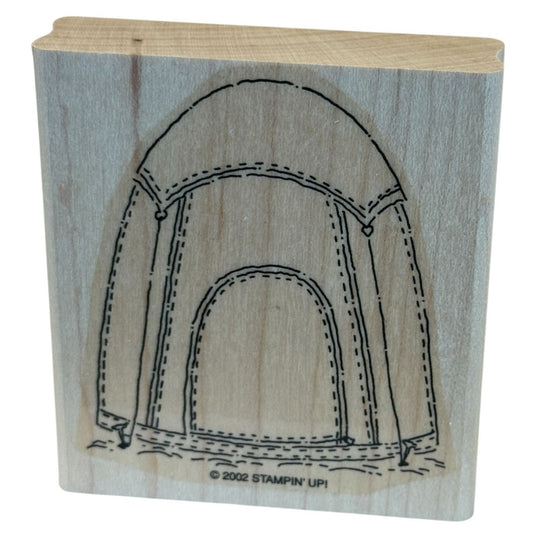 Stampin Up Rubber Stamp Camping Tent Summer Vacation Outdoors Card Making Craft