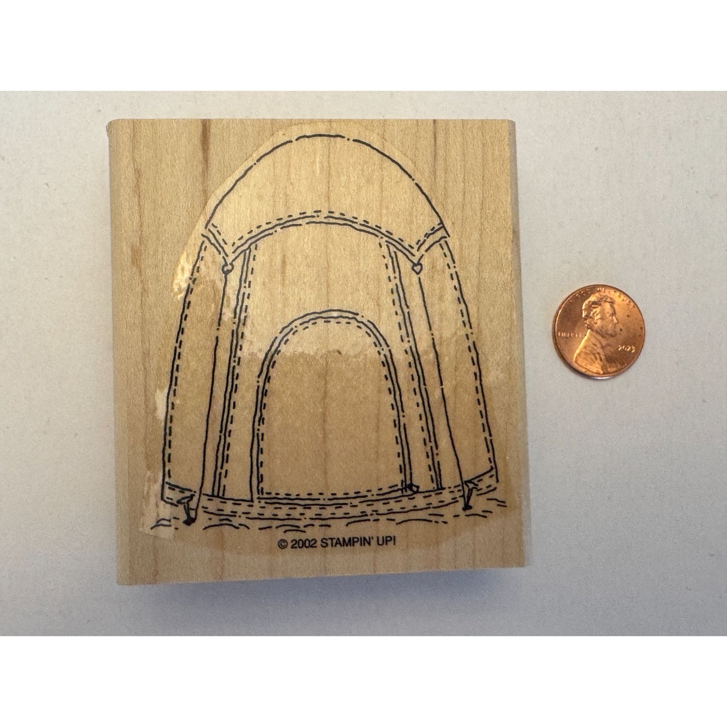 Stampin Up Rubber Stamp Camping Tent Summer Vacation Outdoors Card Making Craft