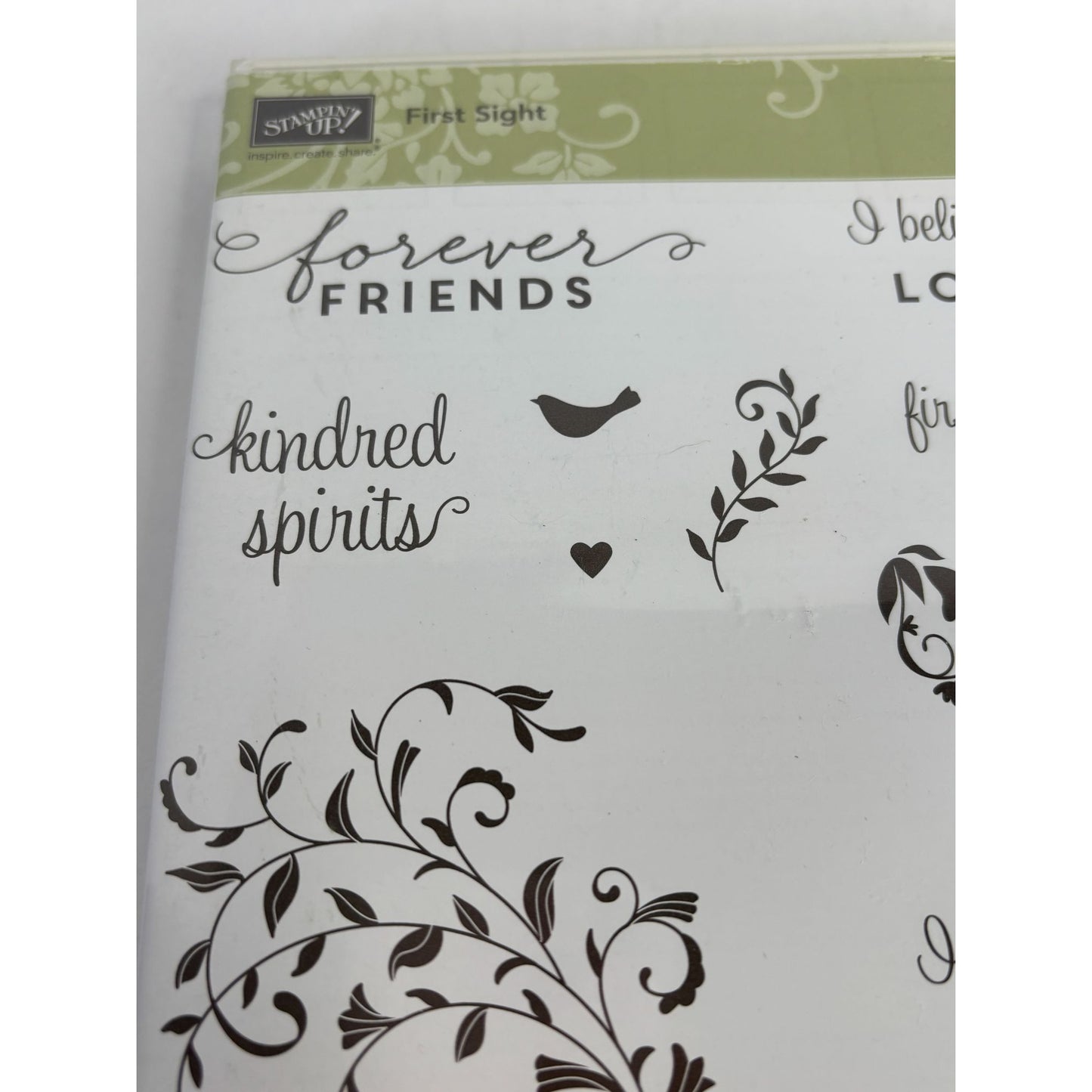 Stampin Up Cling Stamp Set First Sight Mothers Day Kindred Spirits Friendship Love Sentiments