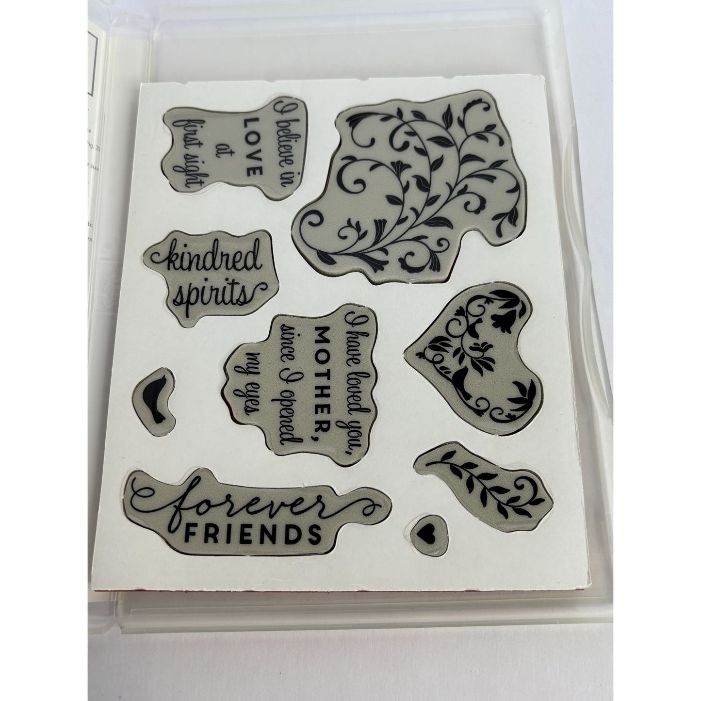 Stampin Up Cling Stamp Set First Sight Mothers Day Kindred Spirits Friendship Love Sentiments