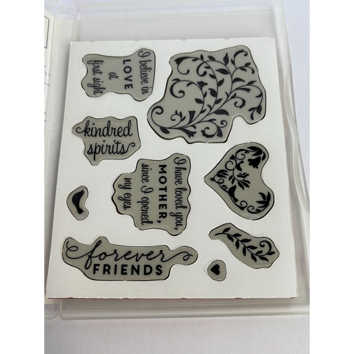 Stampin Up Cling Stamp Set First Sight Mothers Day Kindred Spirits Friendship Love Sentiments