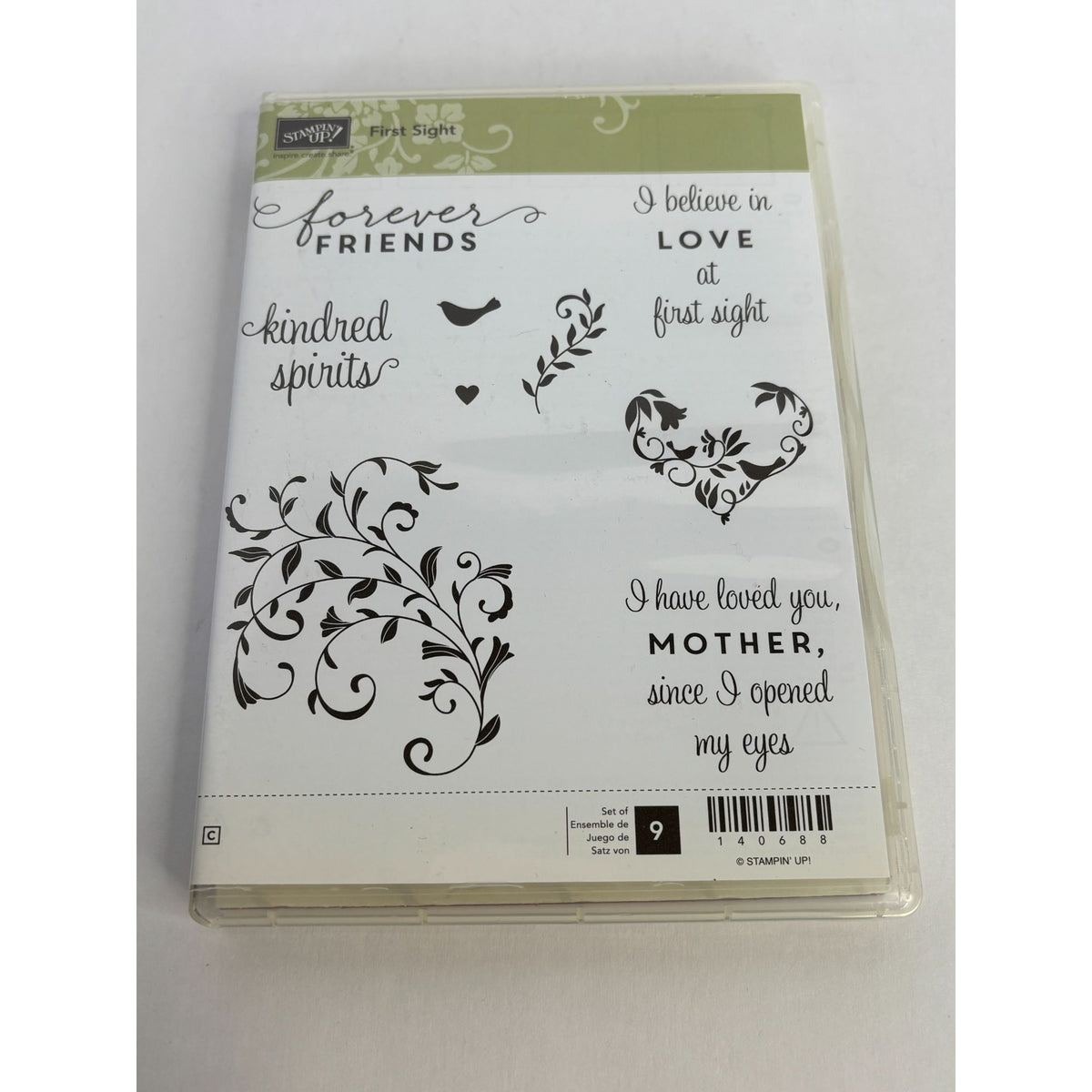 Stampin Up Cling Stamp Set First Sight Mothers Day Kindred Spirits Friendship Love Sentiments