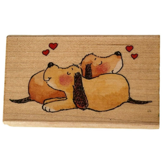 Penny Black Rubber Stamp Just Next to You Card Making Puppy Love Dog Animal