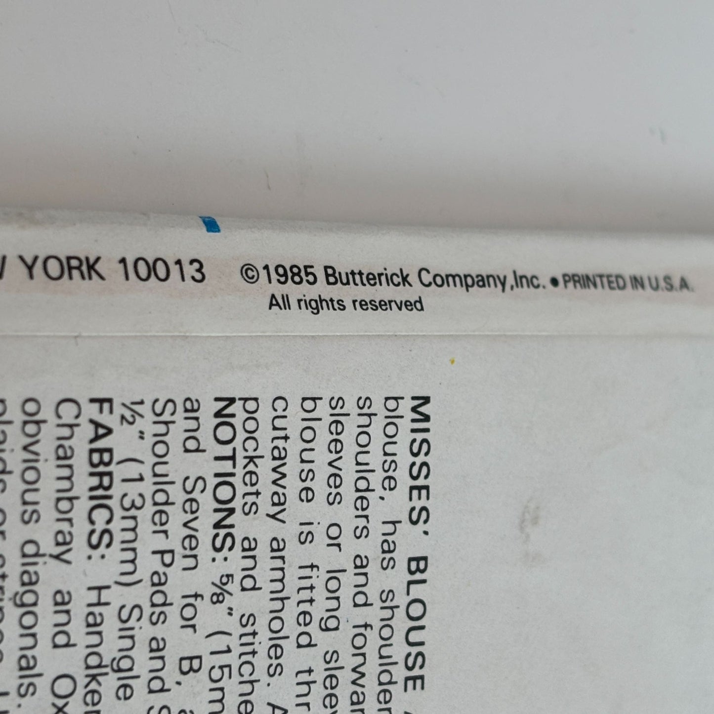 Butterick Sewing Pattern 3297 Blouse Shirt Top Vintage 1980s CUT to Size 14