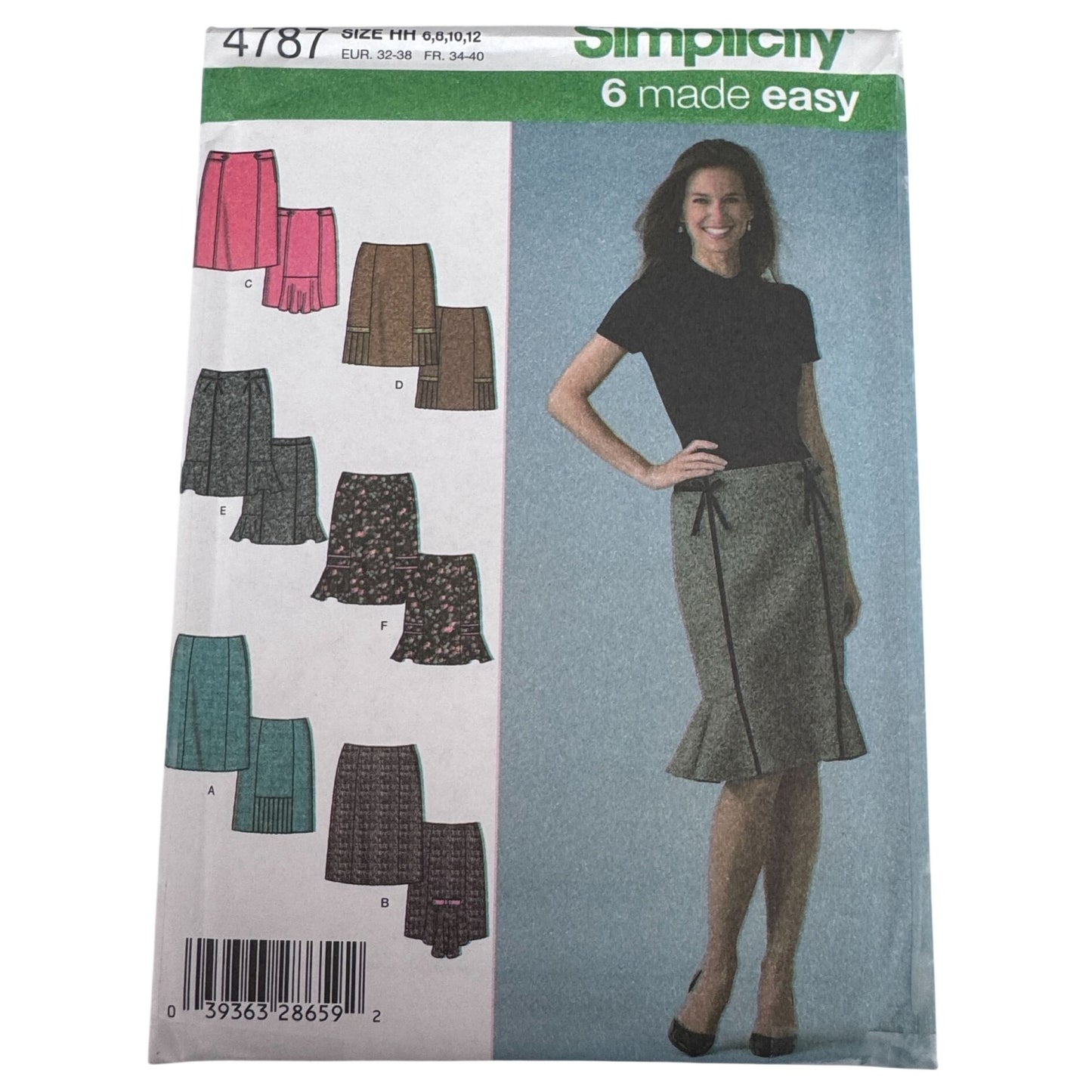 Simplicity Sewing Pattern 4787 Misses Skirt 6 Made Easy Workwear Work 6-12 Uncut Career
