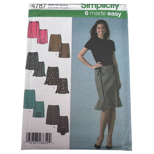 Simplicity Sewing Pattern 4787 Misses Skirt 6 Made Easy Workwear Work 6-12 Uncut Career