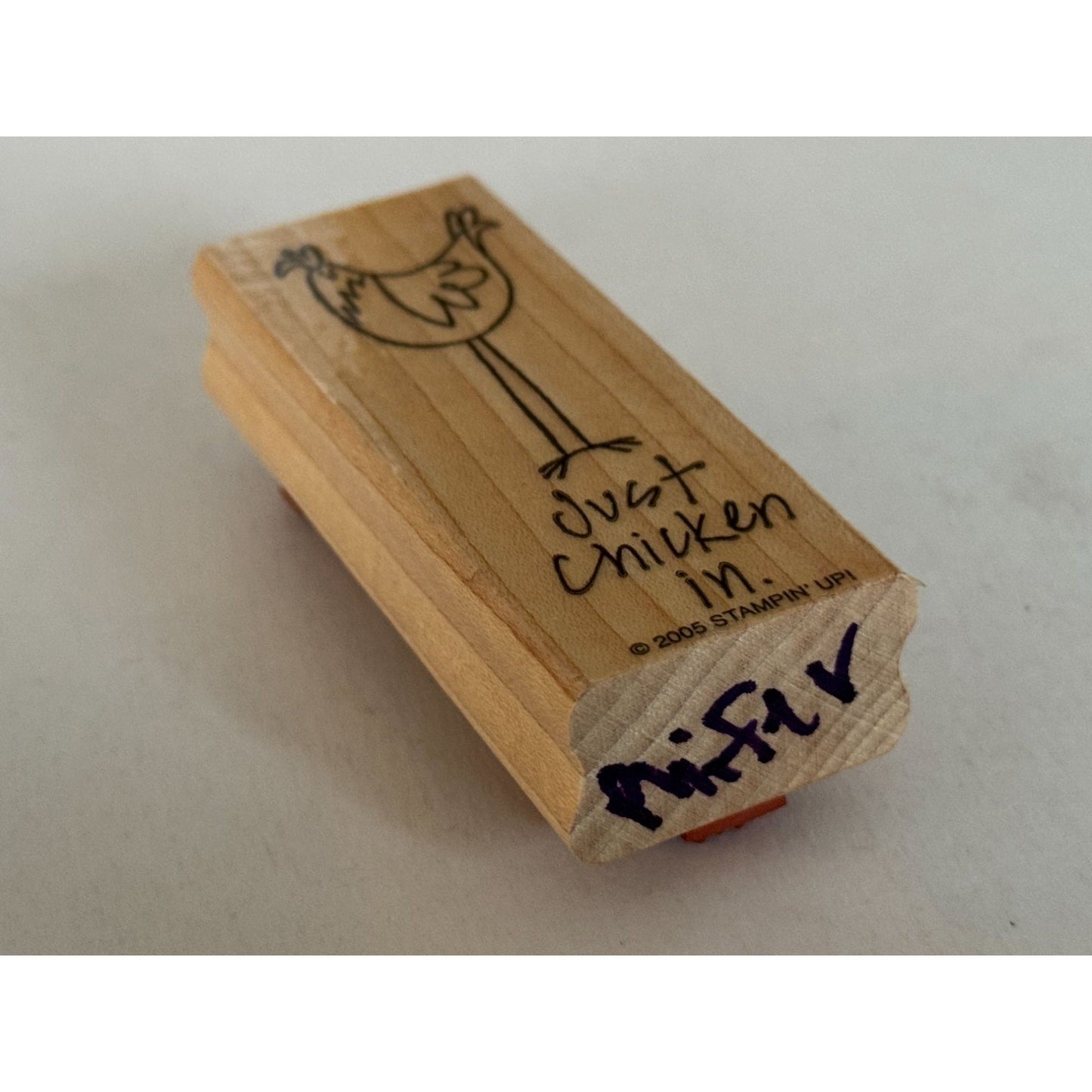 Stampin Up Rubber Stamp Just Chicken In Pun Friendship Cardmaking Words Funny