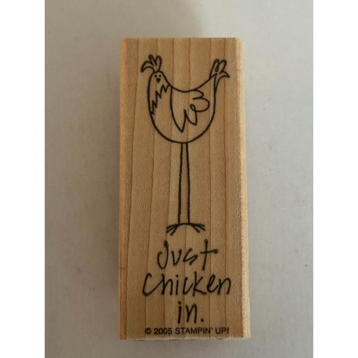 Stampin Up Rubber Stamp Just Chicken In Pun Friendship Cardmaking Words Funny