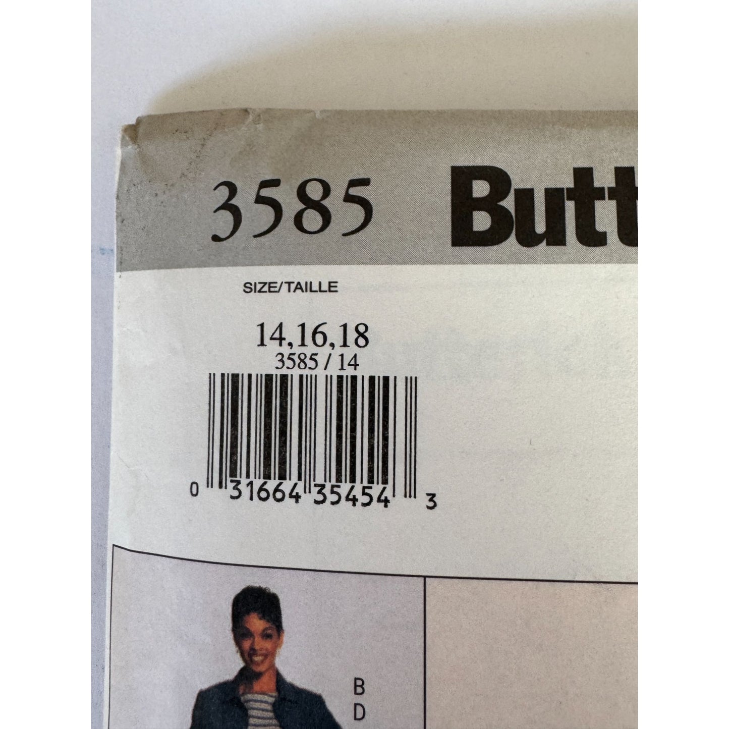Butterick 3585 Sewing Pattern Misses Wardrobe Shirt Dress Skirt Pants Size 14 16 18 2002 Easy